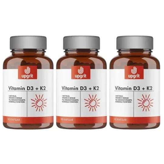 Upgrit Ren Vitamin D3 + K2 90 kapslar 3-pack