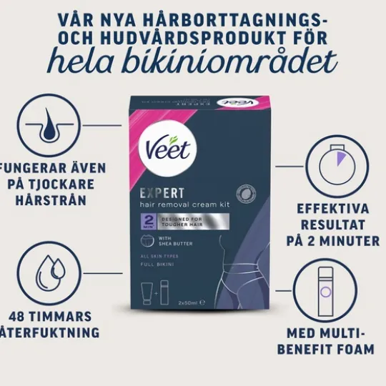 Veet Expert Hårborttagningskit för Intimområde 2 x 50 ml