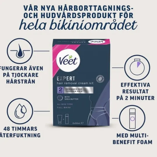 Veet Expert Hårborttagningskit för Intimområde 2 x 50 ml