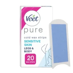 Veet Pure Wax Strips Ben & Kropp Känslig Hud 20 st