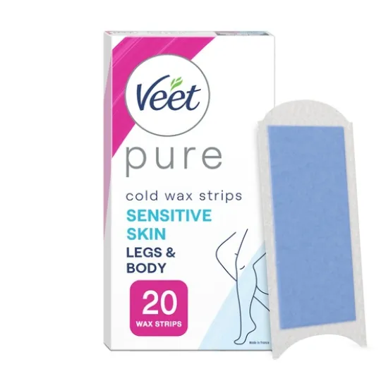 Veet Pure Wax Strips Ben & Kropp Känslig Hud 20 st
