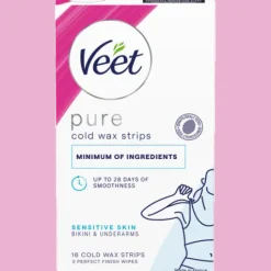 Veet Pure Wax Strips Bikini & Armhåla Känslig Hud 16 st