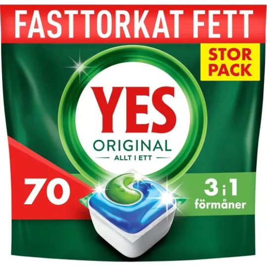 YES Original All In One Maskindisktabletter 70 st