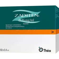 Zaditen, ögondroppar, lösning i endosbehållare 0,25 mg/ml 60 x 0,4 ml